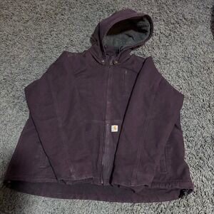 Carhartt Full Swing Insulated‎ Hooded Jacket XXL 20 Plum Purple Workwear